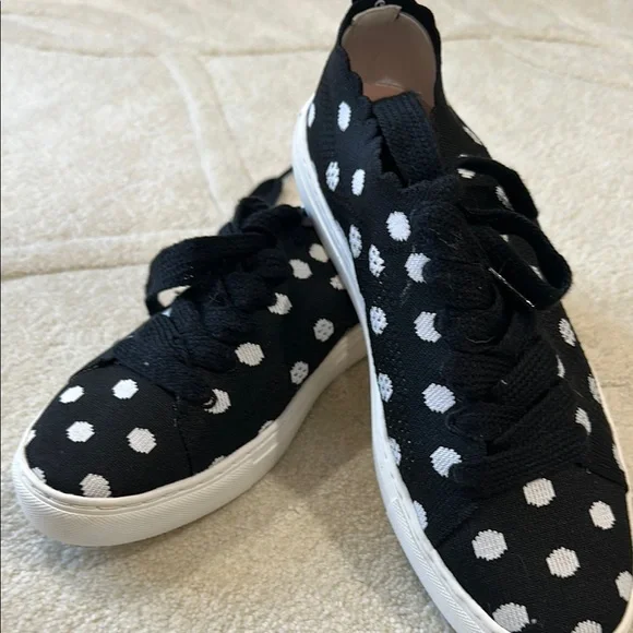 Kate Spade Black and White Polka Dot Sneakers - Picture 4 of 7